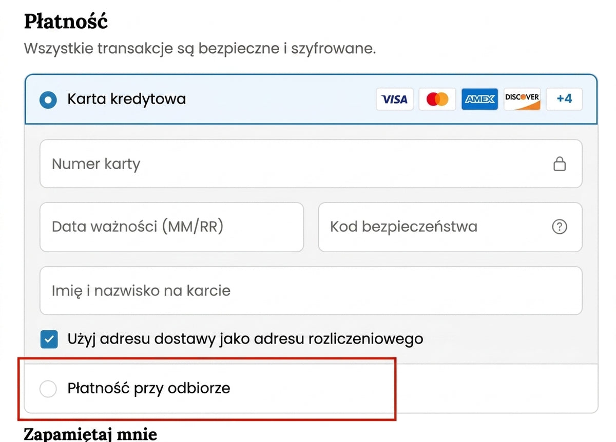 Czy mogę zapłacić przy odbiorze?